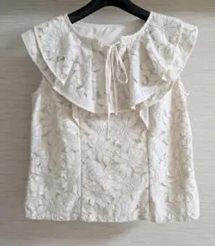 Natural Beauty Basic 花柄ラッフルレースブラウス