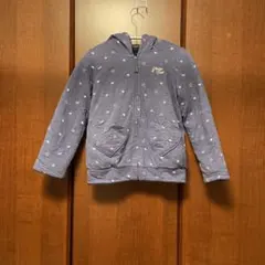 【メゾピアノ】フリースジャケット 紺色　ハート柄 130cm