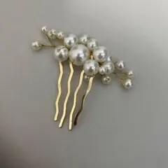 パール　ゴールド　ヘアピン　髪飾り　結婚式　ヘアパーツ　ヘアピン　卒業式