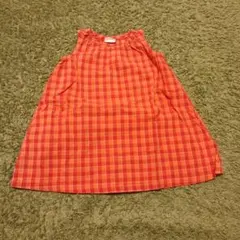 BREEZE 半袖ワンピース サイズ90 オレンジ系チェック