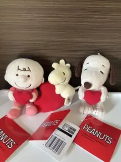 SNOOPY マスコット ピンク×ハート全3種セット　わけあり品あり