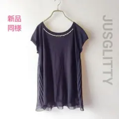 新品同様 JUSGLITTY/ジャスグリッティー チュニックブラウス 黒 2のサムネイル