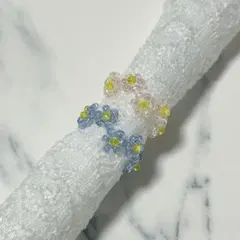 【11】フラワービーズリング 2点セット