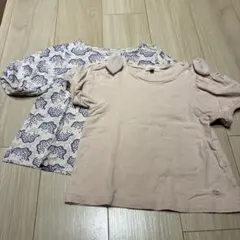 Tシャツ2枚セット 花柄 パフスリーブのサムネイル