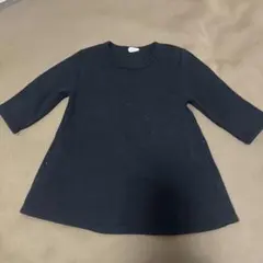 黒の七分袖Aラインワンピース