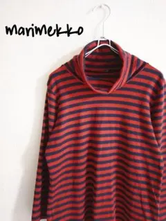 D222250 marimekko ボーダー タートルネックカットソー