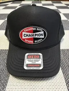 OTTOトラッカーワッペンキャップCHAMPION PLUGS ブラック