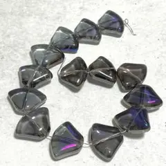 ハンドメイド 素材 ガラスビーズ 1連 グレー系