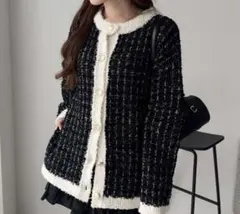 【one after another】ツイードニットカーディガン