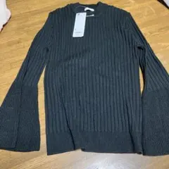GUリブ編み ブラック セーター S
