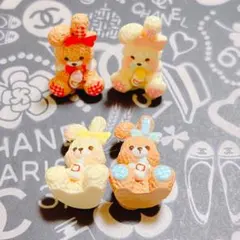 904*デコパーツ♡うさぎ モコモコ ぬいぐるみ ミニチュア ドールハウス