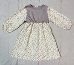 pairmanon キッズ　ドッキング　ウエスト切り替え　フレアワンピース