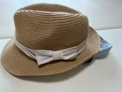 キッズ 麦わら帽子 リボン付き 48cm