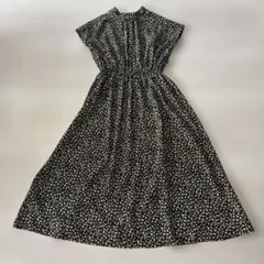 Emsexcite 黒地花柄ロングワンピース　M