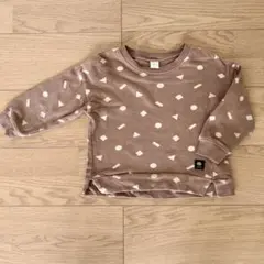 futafuta フタフタ 幾何学模様 裏起毛 トレーナー 100 モカ