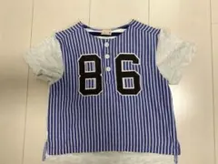 【petit main／プティマイン】ストライプ柄Tシャツ　80センチ