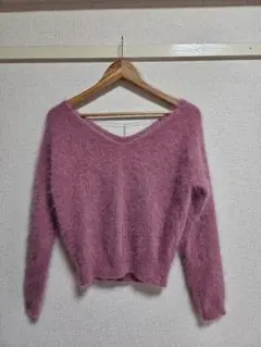 マイストラーダ☆ピンク Vネック 長袖ニット