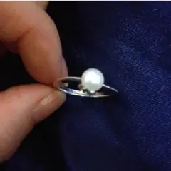 4℃ シルバー パール リング パールリング 1石パール