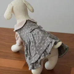 【新品】ドッグウェア 犬服 ドット柄ワンピース M
