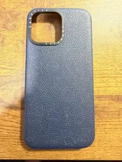 Casetify ネイビー レザー調 iPhone15promaxケース(犬柄)