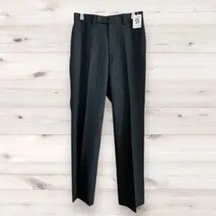 スーツ スラックス 細身 シロセット加工 新品タグ付 半裏地 黒 ストライプ柄