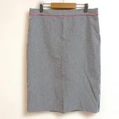 ジェイクルー　J.CREW ひざ丈スカート ストライプ コットン 美シルエットのサムネイル