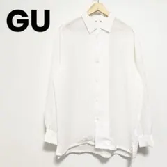 GU ジーユー ホワイト 長袖 シンプル レディース シアーシャツ 春夏秋冬