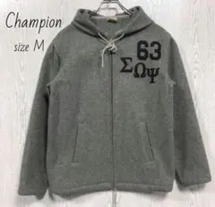 Champion☆チャンピオン　ワッペン　フーディー　ブルゾン　ジャケット M