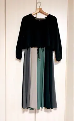 rps 長袖ワンピース ブラック グリーン