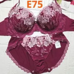 【新品未使用】格安！ブラショーツセット E75 6079 ワインレッド 綺麗