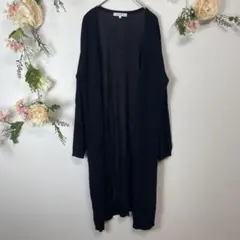 grove グローブ 黒 シアーロングカーディガン 長袖 L