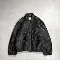 90s vintage A-2 レザー フライトジャケット 本革 短丈 古着 黒