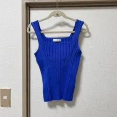 PAGEBOY リブニット タンクトップ ブルー ノースリーブのサムネイル