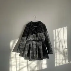 ツイード テーラードジャケット & フレアスカート セット