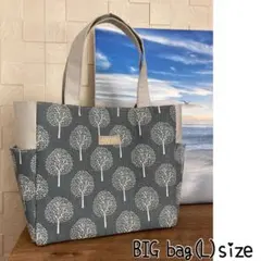 専用＊トートバッグ■北欧■大きな木■大容量■L■サイドポケット付■収納◎■肩掛け