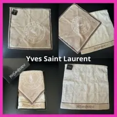 新品未使用Yves Saint Laurentコットンタオルハンカチ２枚ベージュ