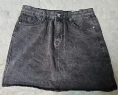 デニム ミニスカート レディース ブラック 韓国 XL ストレッチ 可愛い