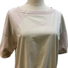 【シニカル】異素材トップス 半袖 カットソー Tシャツ 配色 カジュアル 02のサムネイル