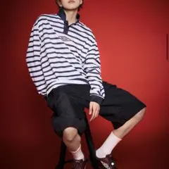 い*ご様 umbro×asahi ストライプシャツ　90（Sサイズ） umbro×asahi ストライプシャツ 90（Sサイズ） - メルカリ