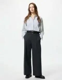 ユニクロ ブラッシュドジャージーワイドパンツ Мサイズ