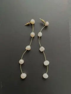 パールピアス　5連　ブライダルアクセサリー　シルバー925