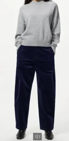 UNIQLO コーデュロイカーブパンツ L ネイビー補正済み　股下66センチ