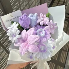 モールフラワー チャイラテshop 枯れないお花 パステルパープル　紫　韓国花束