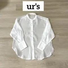 ur's バンドカラーシアーシャツ　ホワイトのサムネイル
