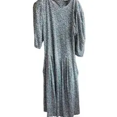 ミスコンダクト 花柄 ワンピース グリーン 総柄 ギャザー USA M相当