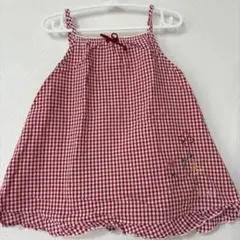 ELLE赤と白のチェック タンクトップ 95cm