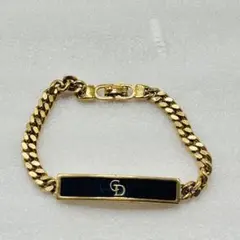 Christian Dior ディオール　ゴールドブレスレット チェーンプレート