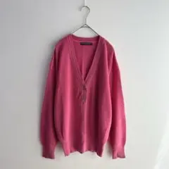 3971【DONNA UNO】ニットプルオーバー　長袖　麻リネン　ピンク　４０