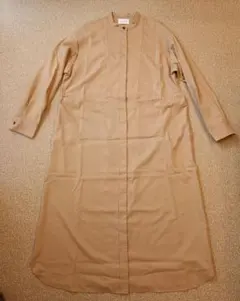 UNITED ARROWS　バンドカラー　シャツワンピース　ベージュ