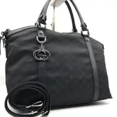 【希少】GUCCI ハンドバッグ 2way ショルダー ナイロン GG チャーム